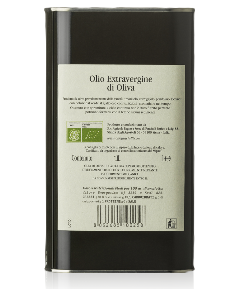 olio extravergine oliva biologico toscano fanciulli retro