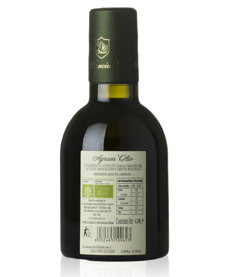 condimenti olio extra vergine d'oliva toscano biologico Fanciulli