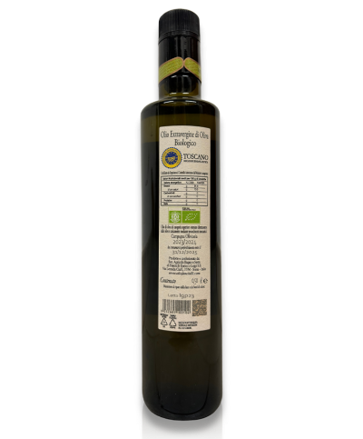 Olio Extravergine Biologico Toscano IGP 500ml etichetta
