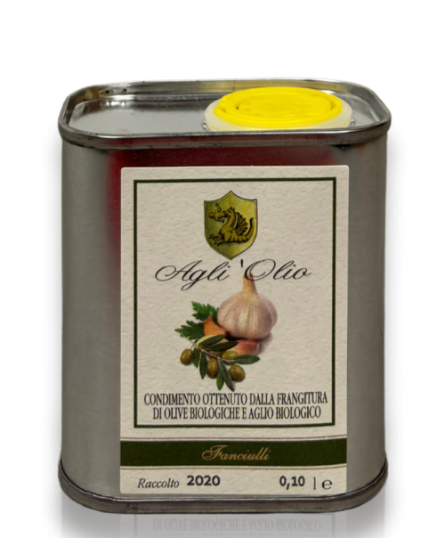 Extra virgin olive oil and garlic can 100ML