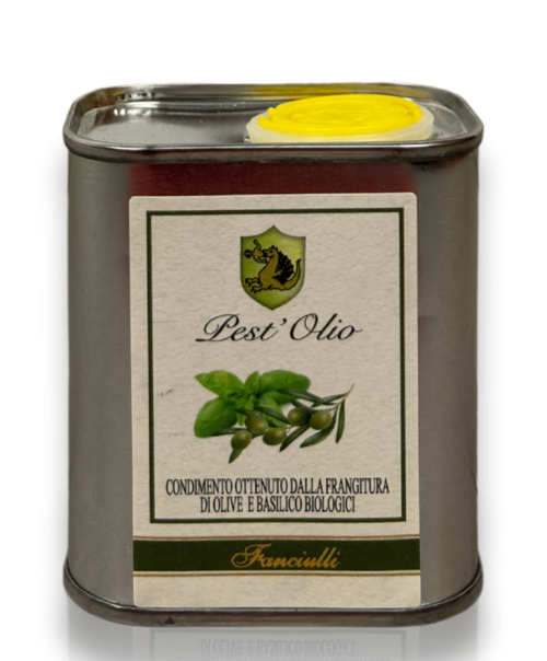 Extra virgin olive oil and basil can 100ml