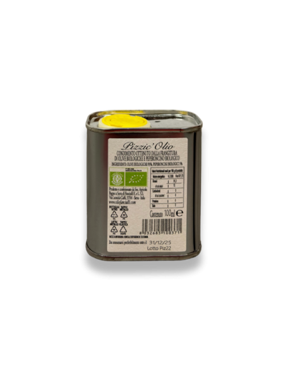 Olio extra Vergine di oliva e Peperoncino Lattina 100ml retro
