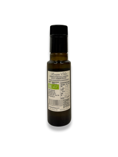 Olio extra Vergine di oliva e Rosmarino Bottiglia 100ml etichetta